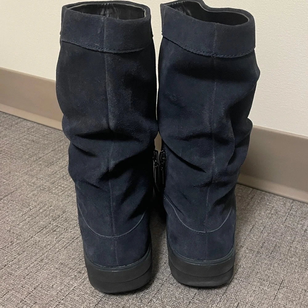 FITFLOP NAVY BLUE SUEDE SLOUCHY BOOT size 9 - Picture 2 of 7